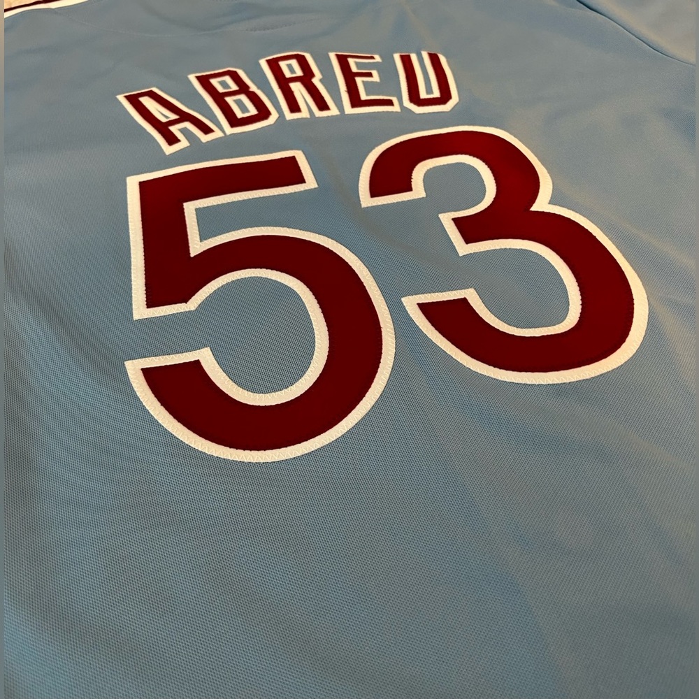 Majestic Authentic Philadelphia Phillies Venezuela Bob Abreu Jersey Men’s Sz: M - Picture 7 of 7